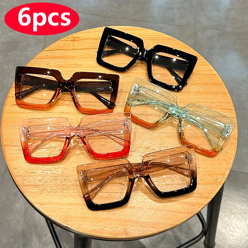 Large Square Frame Clear Lens Glasses Color Block Fashion Decorative Glasses Computer Spectacles For Women Men
Large Square Frame Clear Lens Glasses Color Block Fashion Decorative Glasses Computer Spectacles For Women Men