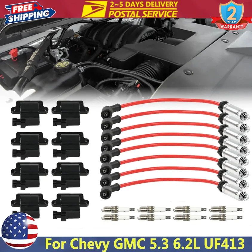 8 Pack 4 Pins OEM Square Ignition Coil & Iridium Spark Plugs & Wires UF413 For Chevy GMC 4.8L 5.3L 6.0L 6.2L
8 Pack 4 Pins OEM Square Ignition Coil & Iridium Spark Plugs & Wires UF413 For Chevy GMC 4.8L 5.3L 6.0L 6.2L