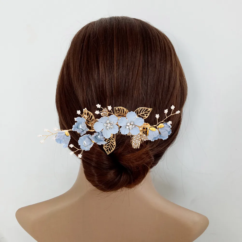 Cloth Flower Blue Bridal Hair Comb Rhinestone Pearl Beaded Side Comb Wedding Hair Accessories Elegant Lightweight Prom
Cloth Flower Blue Bridal Hair Comb Rhinestone Pearl Beaded Side Comb Wedding Hair Accessories Elegant Lightweight Prom
