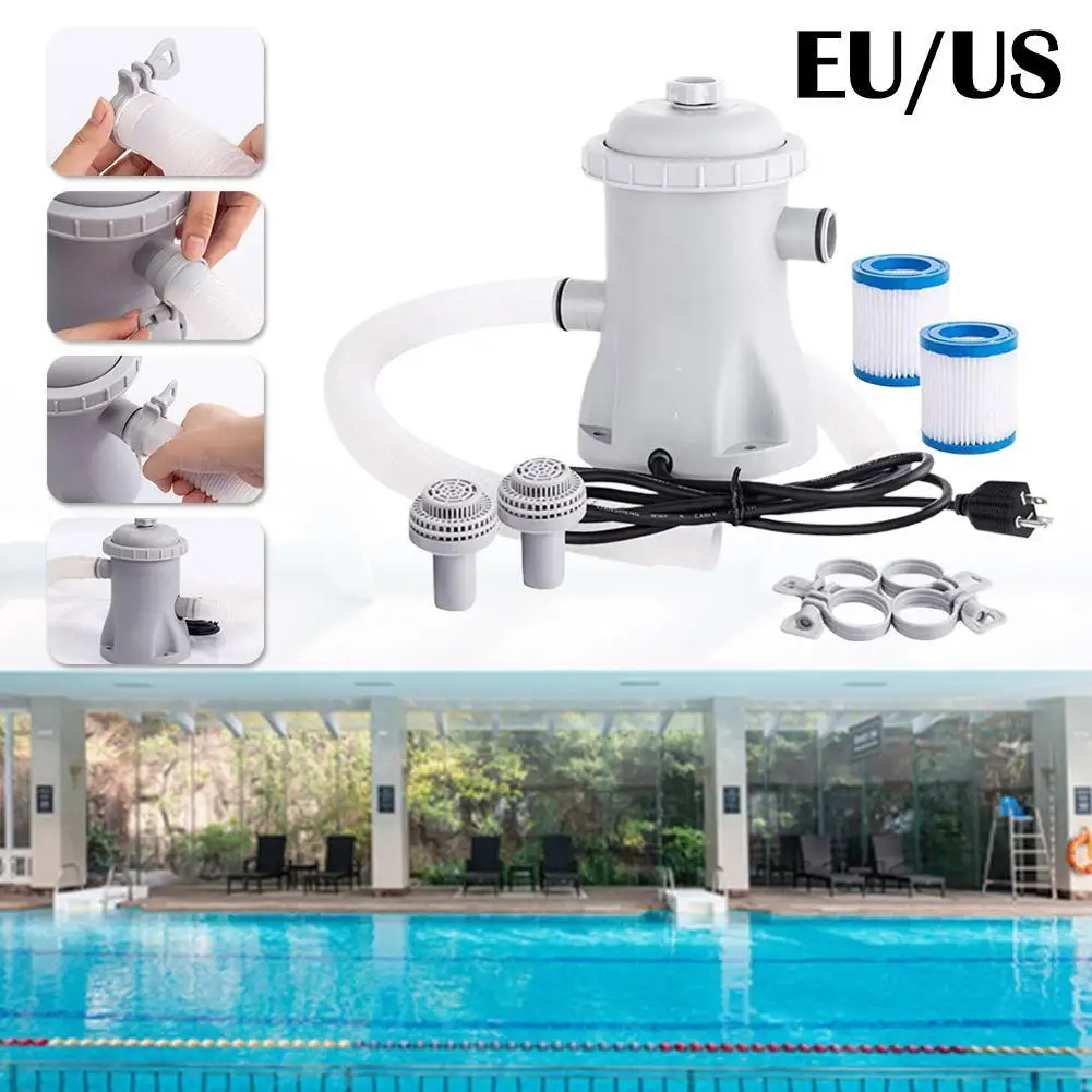 1SET Pool Filter Pump 330 GPH Paddling Pool Electric Water Pump Pool Cleaner Circulating Filtration Pump 110V-240V EU/US 
1SET Pool Filter Pump 330 GPH Paddling Pool Electric Water Pump Pool Cleaner Circulating Filtration Pump 110V-240V EU/US