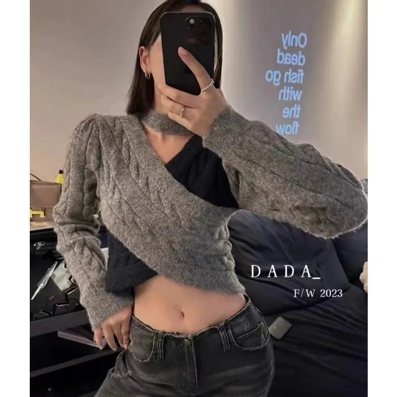 Korean Sexy Cross V-neck Open Waist Long Sleeve Knit Top Elastic Slim Fit Nightclub Sweater 2023 Autumn/Winter Fashion
Korean Sexy Cross V-neck Open Waist Long Sleeve Knit Top Elastic Slim Fit Nightclub Sweater 2023 Autumn/Winter Fashion