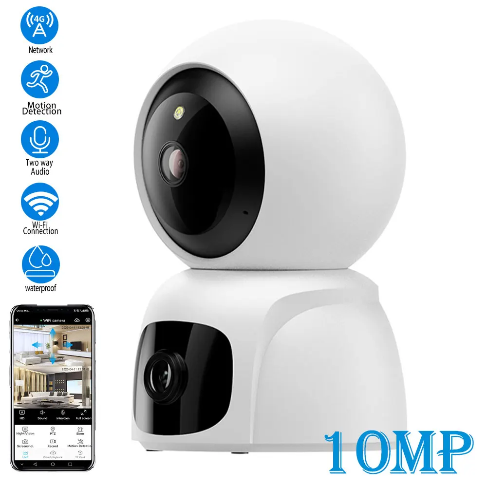 Водонепроницаемая камера видеонаблюдения HD Ip66 с двумя объективами 10MP и Wi-Fi
Водонепроницаемая камера видеонаблюдения HD Ip66 с двумя объективами 10MP и Wi-Fi