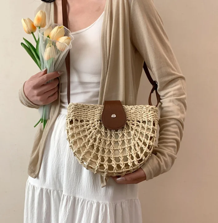 Сумка-седло из соломы ручной работы, полукруглая, через плечо, женская, новая, летняя, для пляжного отдыха, изысканная, универсальная сумочка
Сумка-седло из соломы ручной работы, полукруглая, через плечо, женская, новая, летняя, для пляжного отдыха, изысканная, универсальная сумочка