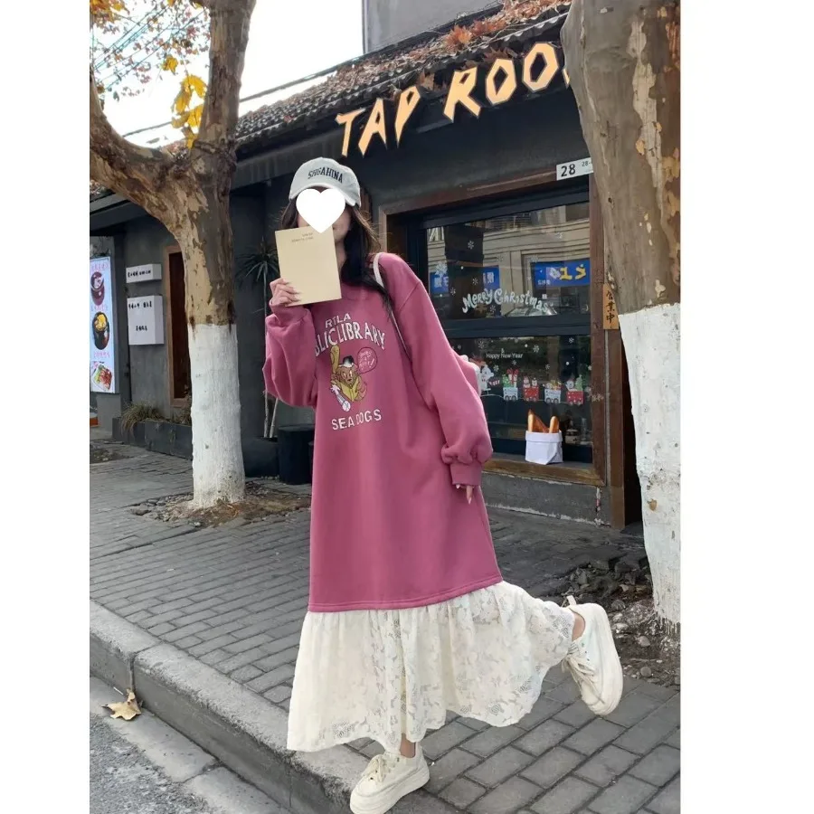 【New style】Large size fat mm fishtail sweater dress, women's spring and autumn loose slimming mid-long spliced pregnant women's
【New style】Large size fat mm fishtail sweater dress, women's spring and autumn loose slimming mid-long spliced pregnant women's
