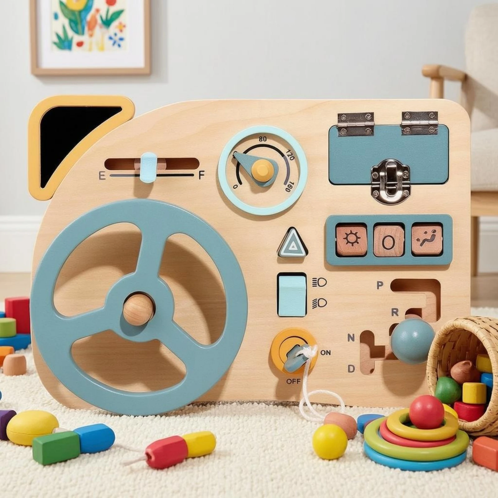 Wooden Car Dashboard Busy Board Sensory Interactive Wooden Dashboard Toy Children's Activity Safe Wood for Toddlers
Wooden Car Dashboard Busy Board Sensory Interactive Wooden Dashboard Toy Children's Activity Safe Wood for Toddlers