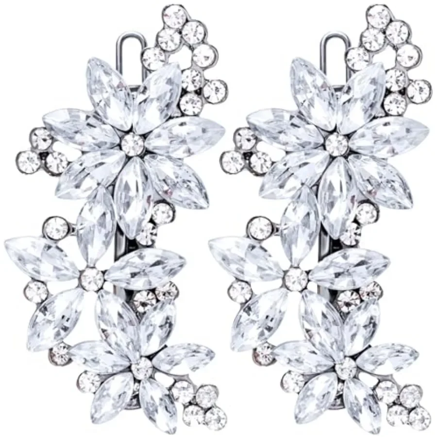 2pcs Crystal Flower Hair Clips, Silver Rhinestone Hair Pin for Women, Vintage French Hair Barrette, Sparkly Bridal Hair Accesso
2pcs Crystal Flower Hair Clips, Silver Rhinestone Hair Pin for Women, Vintage French Hair Barrette, Sparkly Bridal Hair Accesso