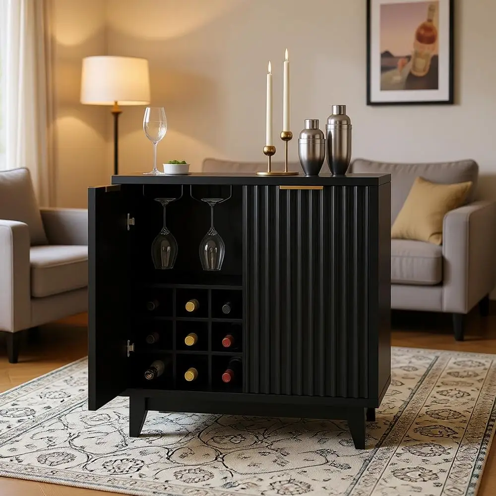 Coffee Bar Cabinet with Storage, Sideboard Buffet Cabinet, Removable Wine Rack, Adjustable Shelves, Black Liquor Cabinet for Liv
Coffee Bar Cabinet with Storage, Sideboard Buffet Cabinet, Removable Wine Rack, Adjustable Shelves, Black Liquor Cabinet for Liv
