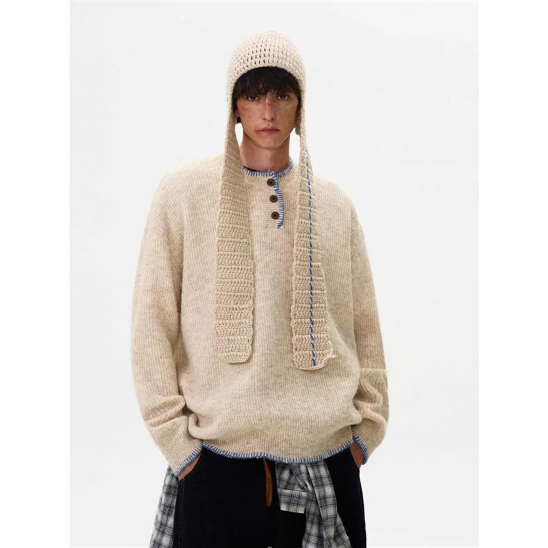 Осенне-зимний повседневный универсальный трикотажный свитер в стиле ретро Aosphere, американский цвет хаки, мужской, с воротником хенли, удобный крой
Осенне-зимний повседневный универсальный трикотажный свитер в стиле ретро Aosphere, американский цвет хаки, мужской, с воротником хенли, удобный крой