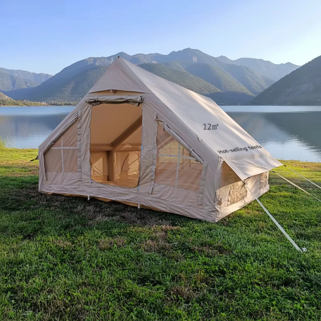 12㎡ Luxury Outdoor Rainproof Camping Oxford Fabric Cabin House Inflatable Air Tent with Skylight and Stove Port for Event Party
12㎡ Luxury Outdoor Rainproof Camping Oxford Fabric Cabin House Inflatable Air Tent with Skylight and Stove Port for Event Party