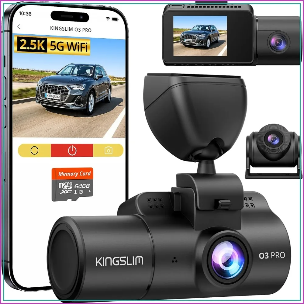 3 Channel 5G WiFi Dash Cam with 64GB Card, 2.5K+1080P+1080P, IR Night Vision, Loop Recording, APP Control
3 Channel 5G WiFi Dash Cam with 64GB Card, 2.5K+1080P+1080P, IR Night Vision, Loop Recording, APP Control