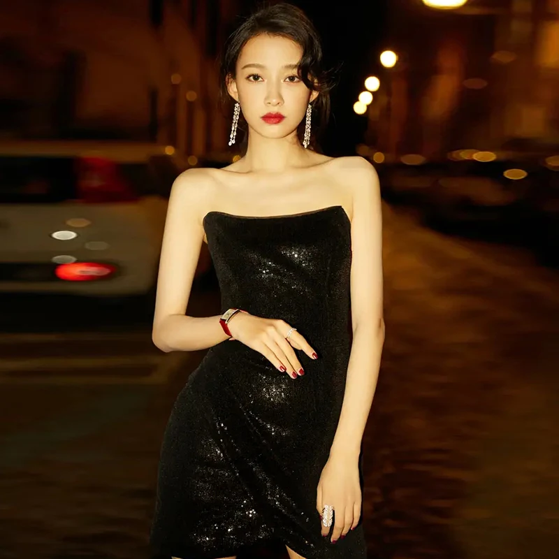 Ele ort Bla Dr Korean Sle Silk Satin Fabric Zipper Ba for Par Wedding Performance ort Skirt Sle Women's ...
Ele ort Bla Dr Korean Sle Silk Satin Fabric Zipper Ba for Par Wedding Performance ort Skirt Sle Women's ...