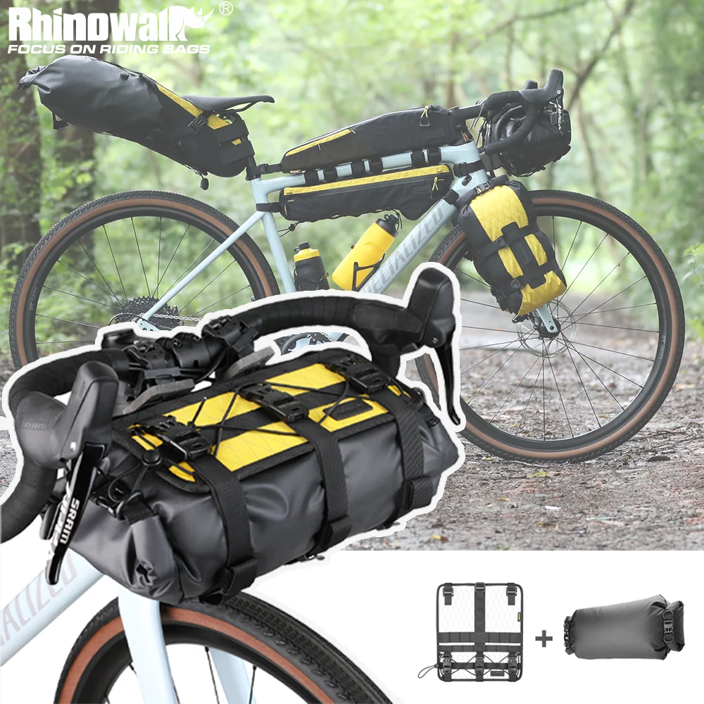 Rhinowalk Bike Handlebar Bag Rolls Waterproof 8L-13L Detachable Pack With Shock Cord For MTB Road Bicycle Cycling Bikepacking
Rhinowalk Bike Handlebar Bag Rolls Waterproof 8L-13L Detachable Pack With Shock Cord For MTB Road Bicycle Cycling Bikepacking