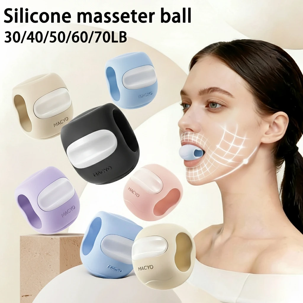 1pc Silicone Jaw Trainer 30-70LB Masseter Ball Face Muscle Exerciser Jawline Shaper Double Chin Reducer Facial Toner Slimming
1pc Silicone Jaw Trainer 30-70LB Masseter Ball Face Muscle Exerciser Jawline Shaper Double Chin Reducer Facial Toner Slimming