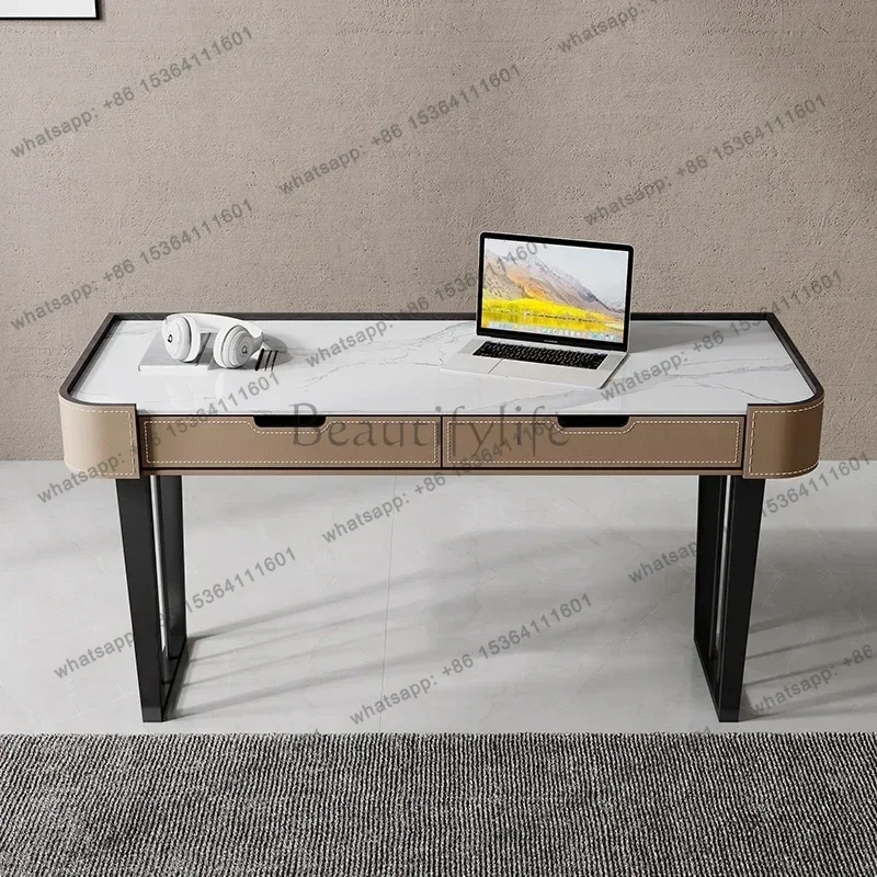 12Slate light luxury desk saddle leather writing Italian minimalist modern home office computer desk modern
12Slate light luxury desk saddle leather writing Italian minimalist modern home office computer desk modern