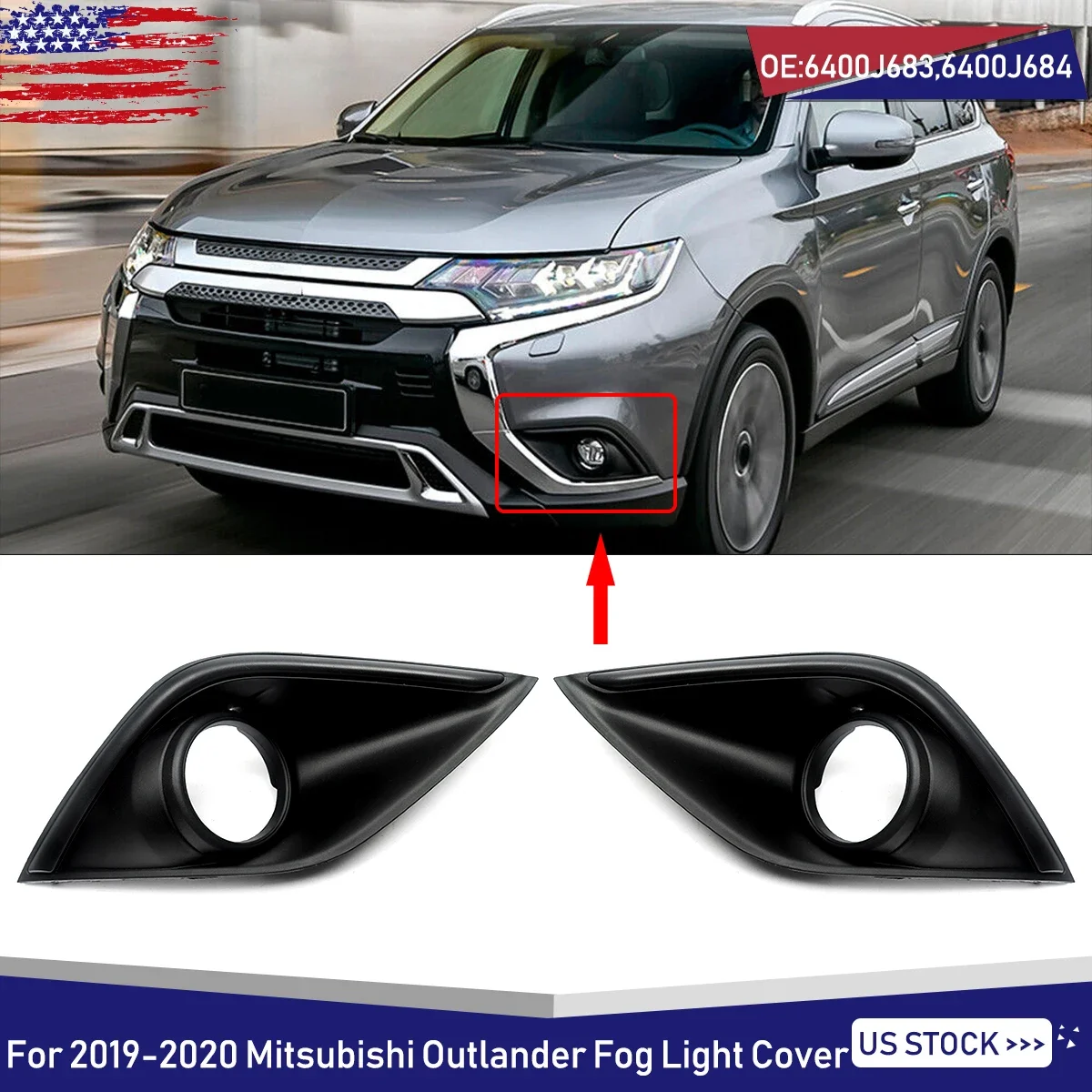 Pair Fog Light Cover Lamp Trim Bezel for Mitsubishi Outlander 2019-2020 Left+Right Side
Pair Fog Light Cover Lamp Trim Bezel for Mitsubishi Outlander 2019-2020 Left+Right Side
