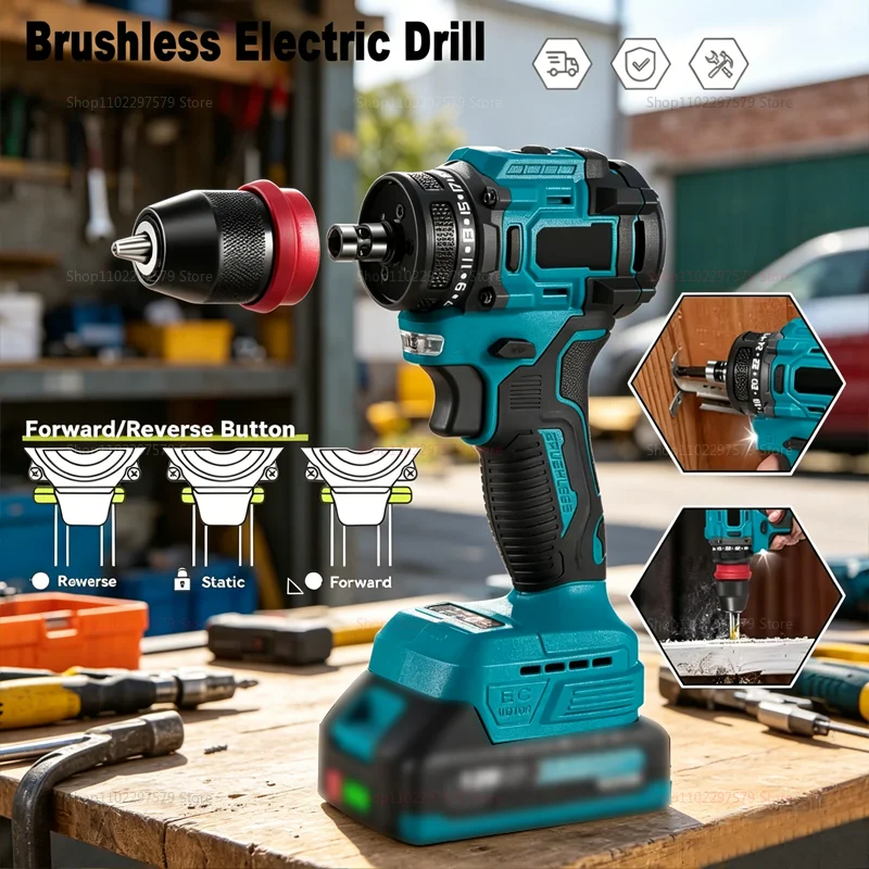 2 In1 Brushless Electric Screwdriver Hammer Cordless Drill TOOL Impact Multifunctional Power Tool For Makita 18V Battery
2 In1 Brushless Electric Screwdriver Hammer Cordless Drill TOOL Impact Multifunctional Power Tool For Makita 18V Battery