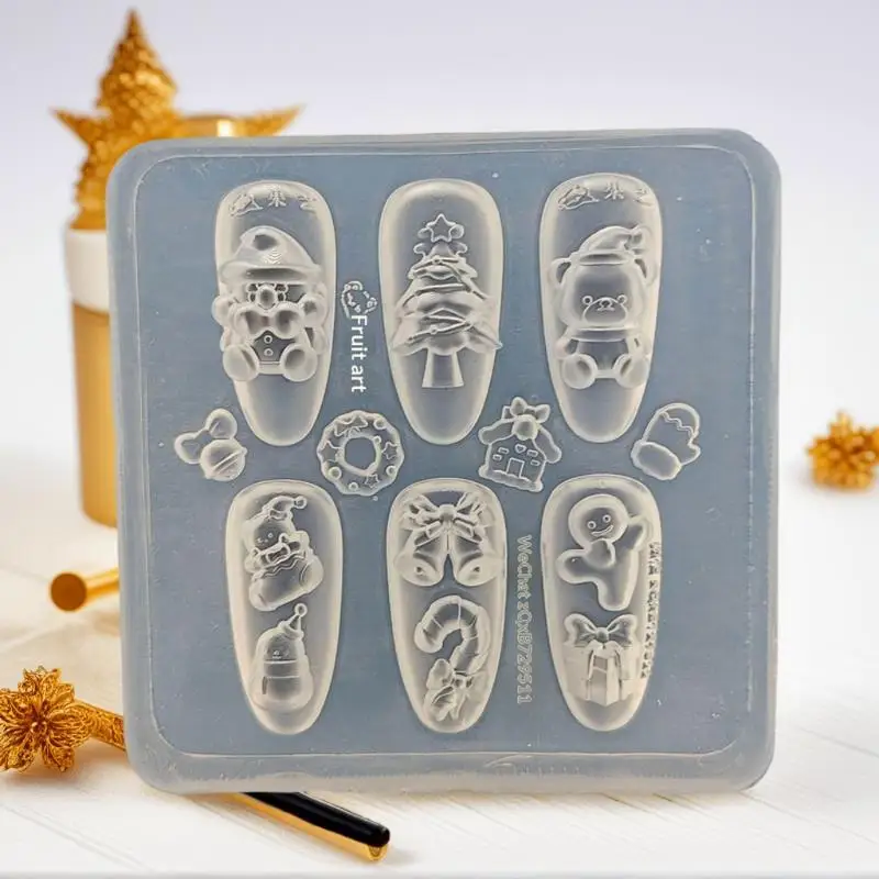 Christmas Series 3D Nail Art Silicone Molds Santa Claus Bear Snowflake Design DIY Transparent Manicure Decoration Templates
Christmas Series 3D Nail Art Silicone Molds Santa Claus Bear Snowflake Design DIY Transparent Manicure Decoration Templates
