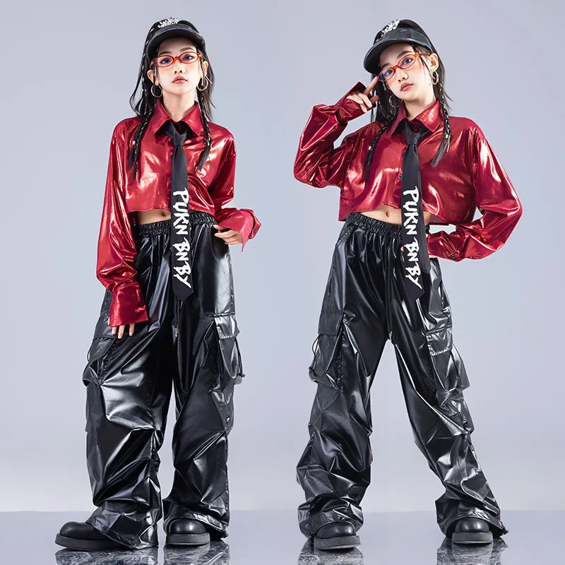 Red Long Sleeve Crop Top Leather Pants Suit Jazz Dance Costume Clothes Girl Hip-hop Stage Outfit Catwalk Show Clothing
Red Long Sleeve Crop Top Leather Pants Suit Jazz Dance Costume Clothes Girl Hip-hop Stage Outfit Catwalk Show Clothing