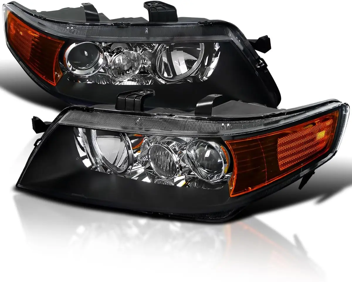 Черные фары для проектора, совместимые с Acura TSX 2004-2005 годов, с складными ксеноновыми HID-фаарами, левая и правая пара фар Asse
Черные фары для проектора, совместимые с Acura TSX 2004-2005 годов, с складными ксеноновыми HID-фаарами, левая и правая пара фар Asse