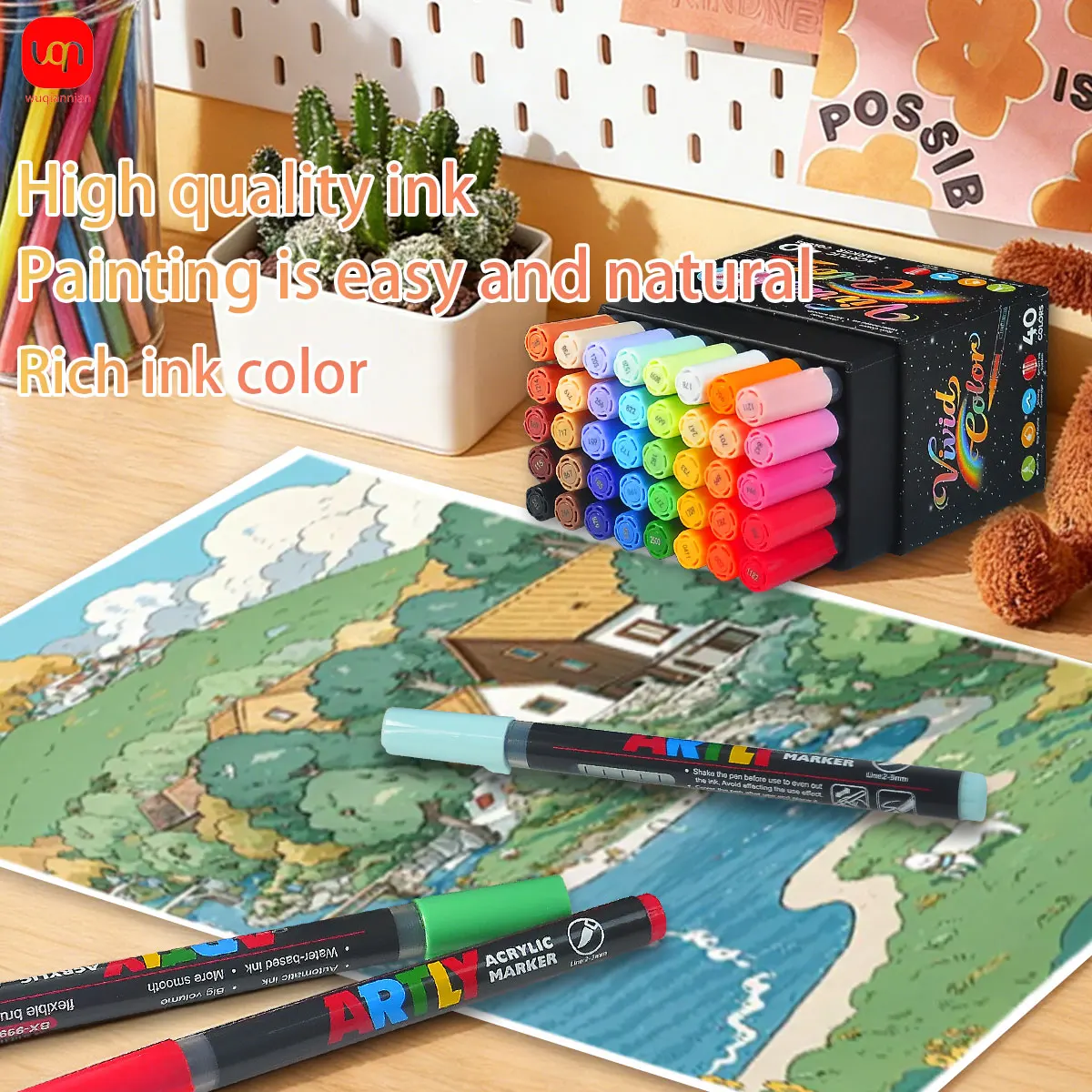 WQN 40pcs Portable Color Non-Erasable Markers, Smooth Writing, Clear Marks, Quick-Drying, Non-Bleeding, Suitable for Art Classes
WQN 40pcs Portable Color Non-Erasable Markers, Smooth Writing, Clear Marks, Quick-Drying, Non-Bleeding, Suitable for Art Classes