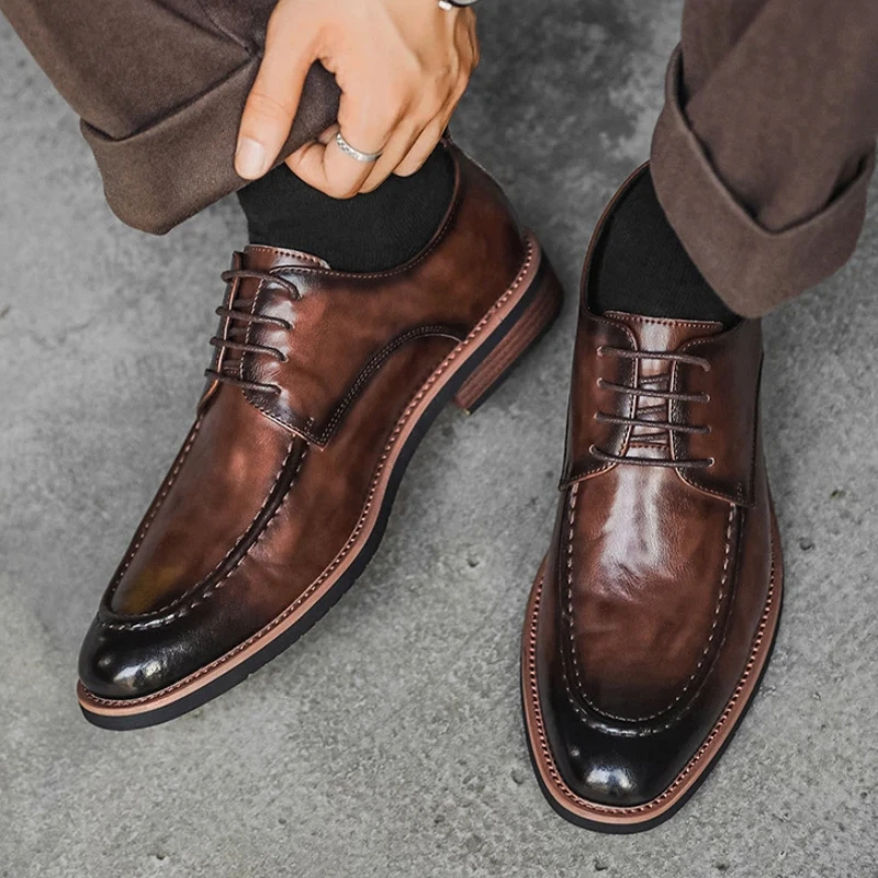 Мужские туфли-оксфорды из мягкой кожи ручной работы, качественные, удобные, осенняя мода 2026, британский стиль, для улицы, черные, свадебные, мужские
Мужские туфли-оксфорды из мягкой кожи ручной работы, качественные, удобные, осенняя мода 2026, британский стиль, для улицы, черные, свадебные, мужские