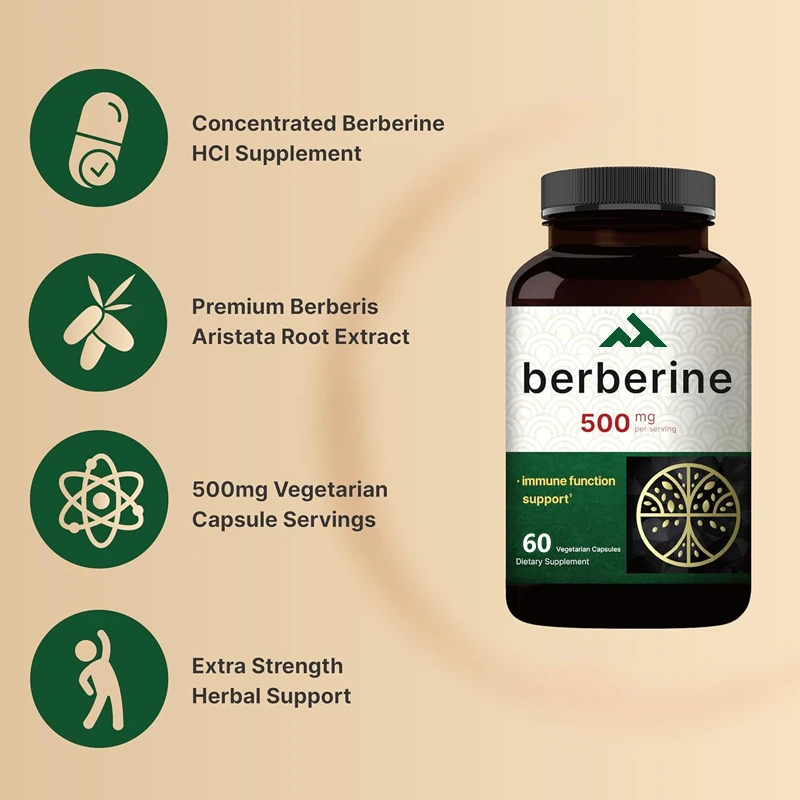 Berberine Supplement 500mg | 97% Pure Aspartic Acid HCL -5:1 Root Extract - Vegetarian, Non GMO
Berberine Supplement 500mg | 97% Pure Aspartic Acid HCL -5:1 Root Extract - Vegetarian, Non GMO