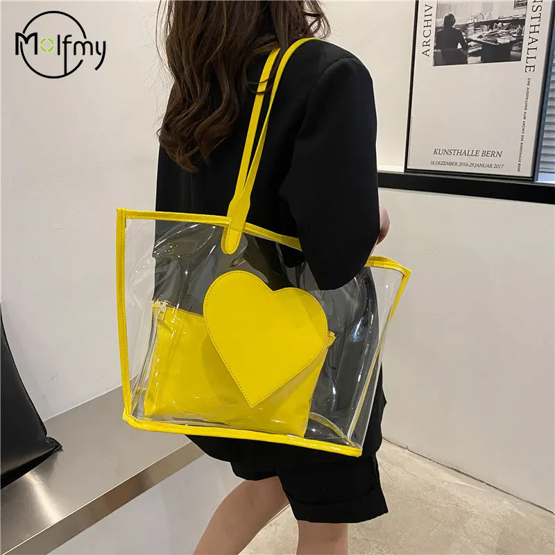 2Pcs Summer Beach Bag Fashion Transparent Purses and Handbags Jelly Color Women Versatile Shoulder Bag Luxury Brand Designer Bag
2Pcs Summer Beach Bag Fashion Transparent Purses and Handbags Jelly Color Women Versatile Shoulder Bag Luxury Brand Designer Bag
