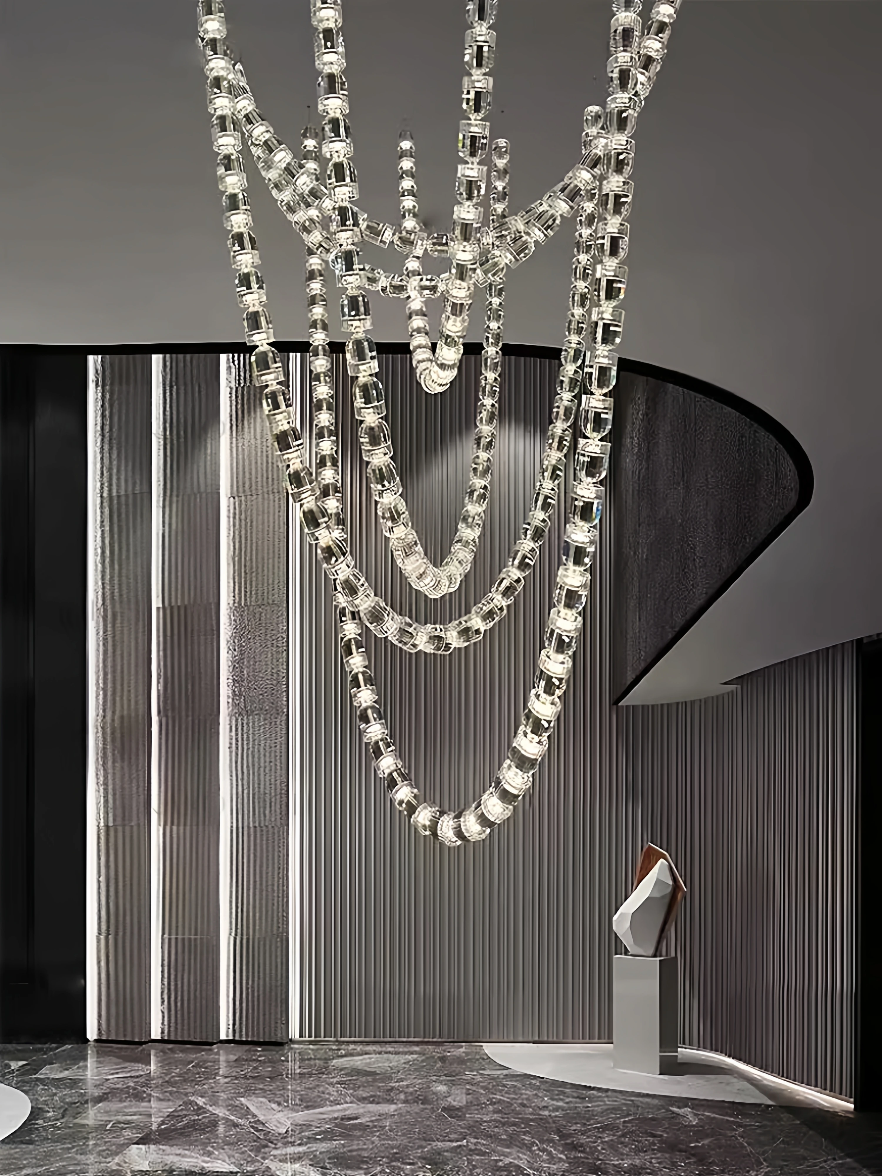 Creative Crystal Wine Glass Pendant Lamp Modern Italian Luxury Necklace Duplex Building Empty Living Dining Room Chandelier
Creative Crystal Wine Glass Pendant Lamp Modern Italian Luxury Necklace Duplex Building Empty Living Dining Room Chandelier