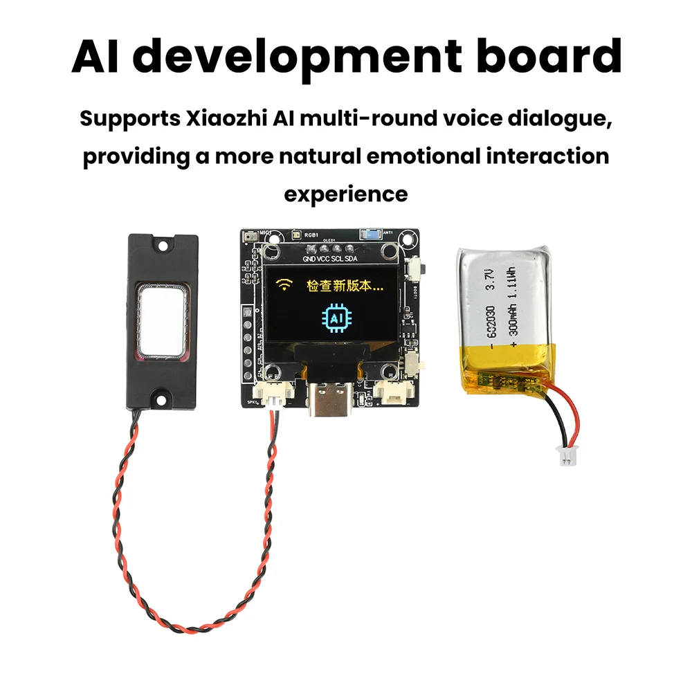 Голосовой модуль ESP32-C3 AI с 0,96-дюймовым OLED-дисплеем SSD1306 поддерживает многокруглый диалог Xiaozhi AI, чистое качество звука
Голосовой модуль ESP32-C3 AI с 0,96-дюймовым OLED-дисплеем SSD1306 поддерживает многокруглый диалог Xiaozhi AI, чистое качество звука