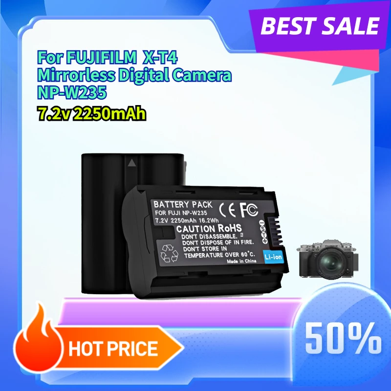 High-quality NP-W235 Battery Compatible with FUJIFILM/Fujifilm X-T4 Mirrorless Digital Camera XT4 Battery
High-quality NP-W235 Battery Compatible with FUJIFILM/Fujifilm X-T4 Mirrorless Digital Camera XT4 Battery