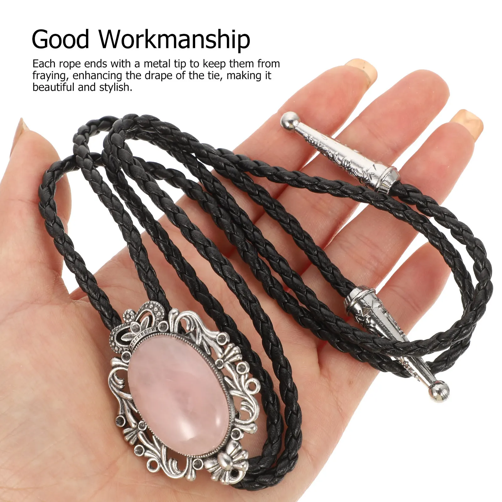 Pink Agate Bolo Tie for Women Vintage Western Necklace Stylish Charm Pendant Drape Rope Design Party Night Out Accessory
Pink Agate Bolo Tie for Women Vintage Western Necklace Stylish Charm Pendant Drape Rope Design Party Night Out Accessory