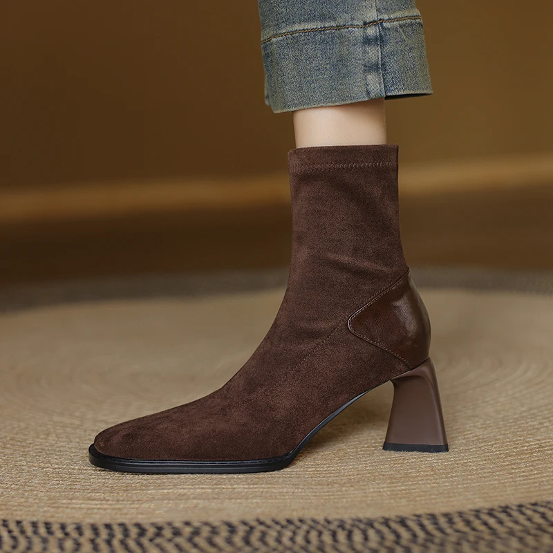 Ankle Boots Woman Basic Style Women Shoes On Heel 6.5 CM Ladies Shoes Square Toe Modern Women's Stretch Sock Boots Winter Shoes
Ankle Boots Woman Basic Style Women Shoes On Heel 6.5 CM Ladies Shoes Square Toe Modern Women's Stretch Sock Boots Winter Shoes