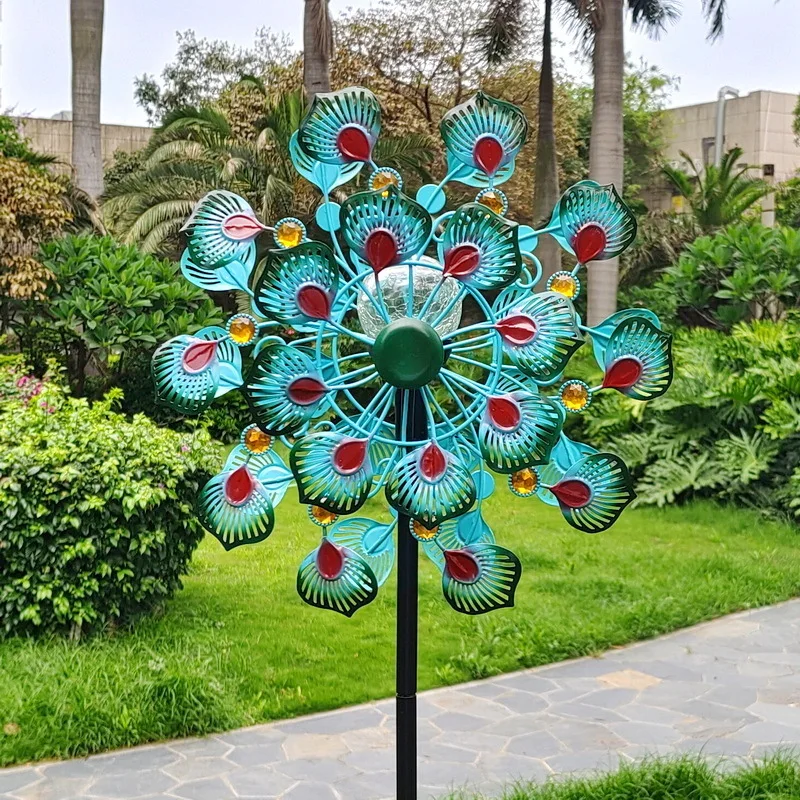 New Creative Peacock Flower Iron Windmill Double Sided Rotating Outdoor Garden Villa Decoration Metal Plugin
New Creative Peacock Flower Iron Windmill Double Sided Rotating Outdoor Garden Villa Decoration Metal Plugin