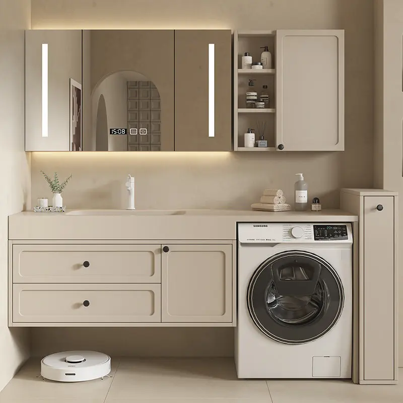 Washing machine integrated bathroom cabinet combination, bathroom rock slab washstand, wash basin washbasin cabinet
Washing machine integrated bathroom cabinet combination, bathroom rock slab washstand, wash basin washbasin cabinet