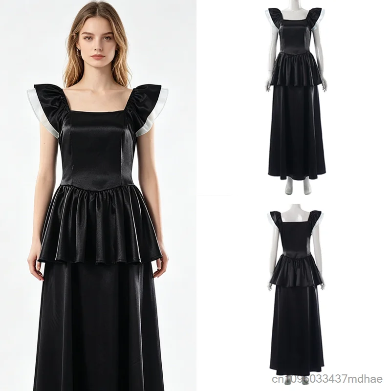 Elegant Vintage Style Cosplay Outfit Women Black Long Dress Square Neck with Ruffle Trim Party Queen Role-playing Prom Gown
Elegant Vintage Style Cosplay Outfit Women Black Long Dress Square Neck with Ruffle Trim Party Queen Role-playing Prom Gown
