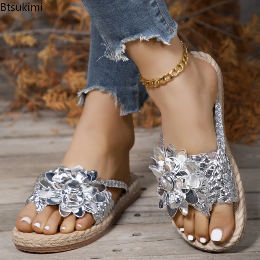 Women's Slippers Fashion Casual Slippers Vacation Holiday Braided Floral Pattern Sandals Toe Post Beach Flip Flops Slides Female
Women's Slippers Fashion Casual Slippers Vacation Holiday Braided Floral Pattern Sandals Toe Post Beach Flip Flops Slides Female