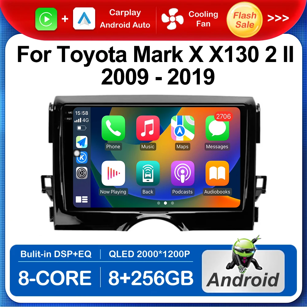 for Toyota Mark X X130 2 II 2009 - 2019 Android System Car Multimedia Player Wireless Carplay WiFi BT GPS Navi Tools Head Unit
for Toyota Mark X X130 2 II 2009 - 2019 Android System Car Multimedia Player Wireless Carplay WiFi BT GPS Navi Tools Head Unit