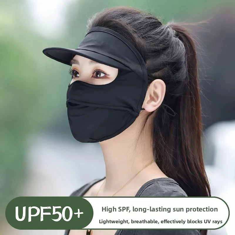 Summer Sun Protection Face Mask Women's Inteated Face Baseini Ice Silk Full Face Covering Protective Uv Bloing Mask
Summer Sun Protection Face Mask Women's Inteated Face Baseini Ice Silk Full Face Covering Protective Uv Bloing Mask