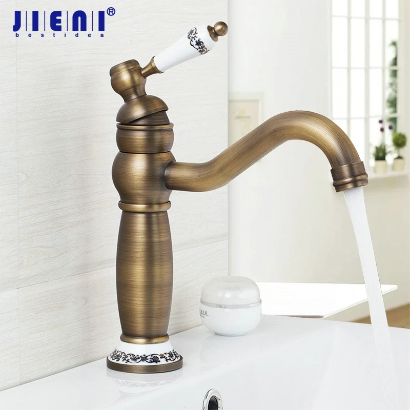JIENI Antique Brass Bathroom Basin Sink Faucet Stream Spout Faucet Hot & Cold Mixer Counter Top Tap Ceramic Finish Handle
JIENI Antique Brass Bathroom Basin Sink Faucet Stream Spout Faucet Hot & Cold Mixer Counter Top Tap Ceramic Finish Handle