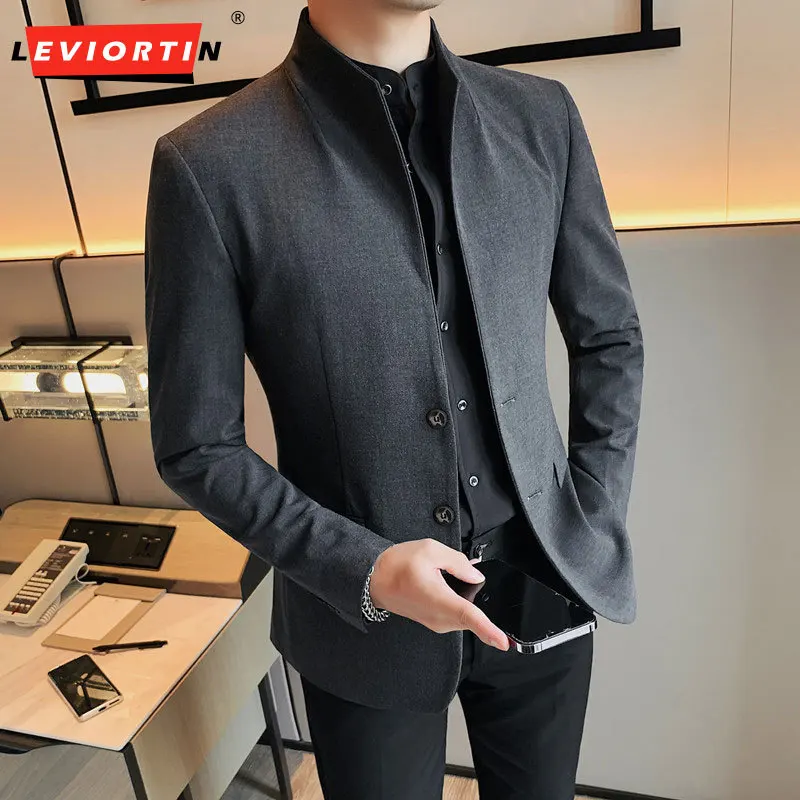 2023 Spring and Autumn Chinese Standing Collar Suit Coat Men's Slim Fit Casual Business Suit Wedding Dress Coat Clothing Holmes
2023 Spring and Autumn Chinese Standing Collar Suit Coat Men's Slim Fit Casual Business Suit Wedding Dress Coat Clothing Holmes