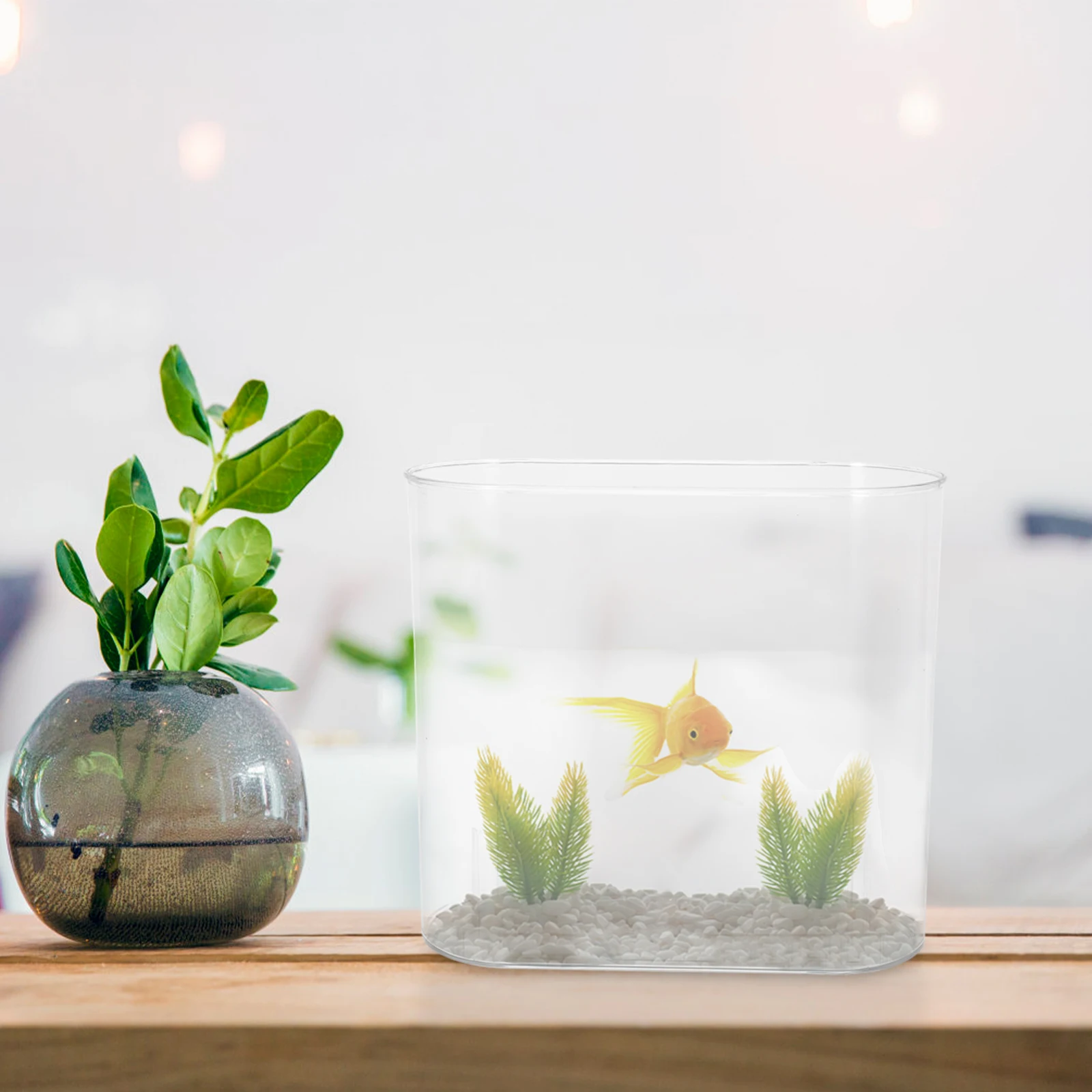 Transparent Fish Tank Clear Plastic Aquarium for Goldfish Living Pet Small Decor Office Bowl Home Garden plasticfishbowl
Transparent Fish Tank Clear Plastic Aquarium for Goldfish Living Pet Small Decor Office Bowl Home Garden plasticfishbowl