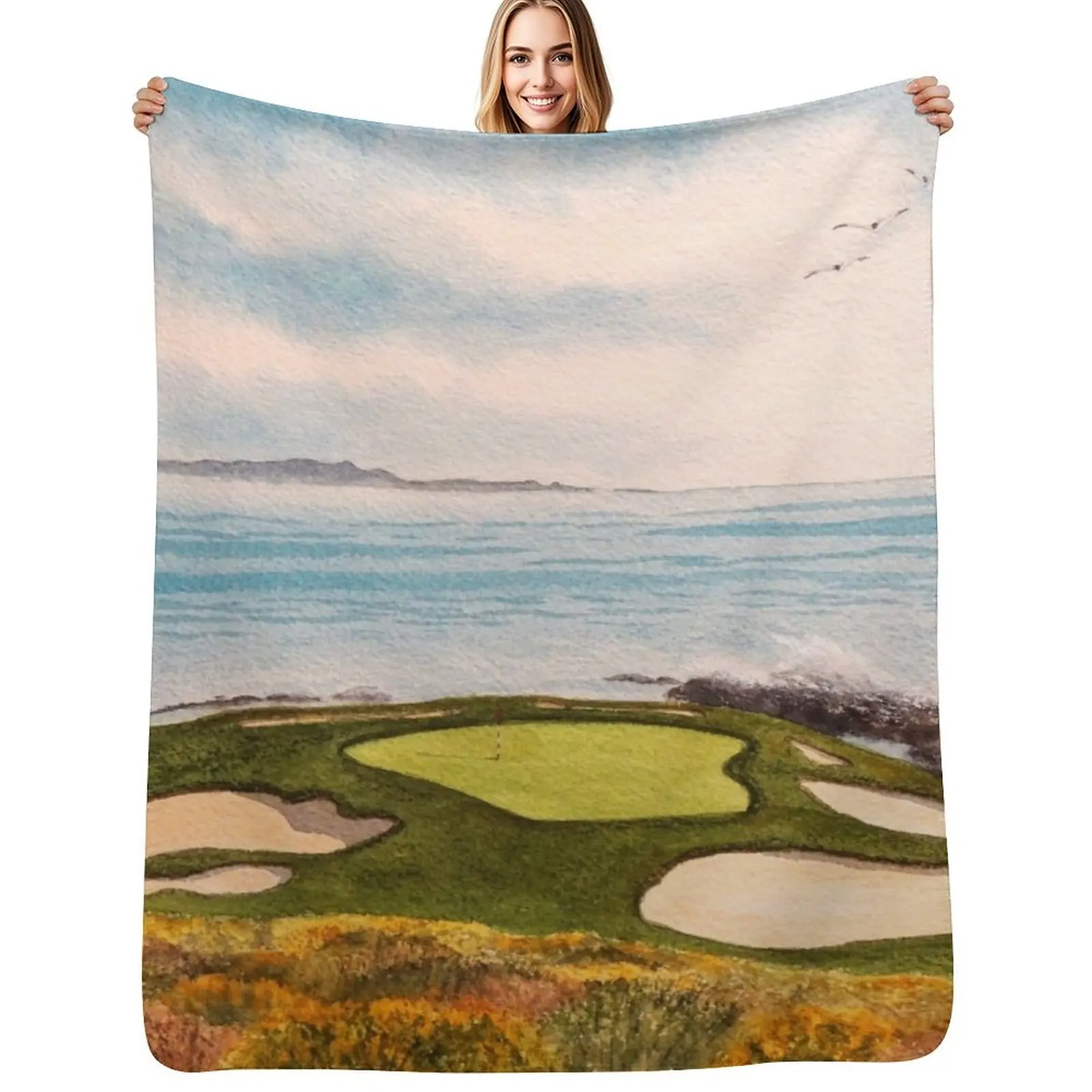 Pebble Beach Golf Course Signature Hole 7 Throw Blanket Lightweight Cozy Blanket for Bed Sofa
Pebble Beach Golf Course Signature Hole 7 Throw Blanket Lightweight Cozy Blanket for Bed Sofa