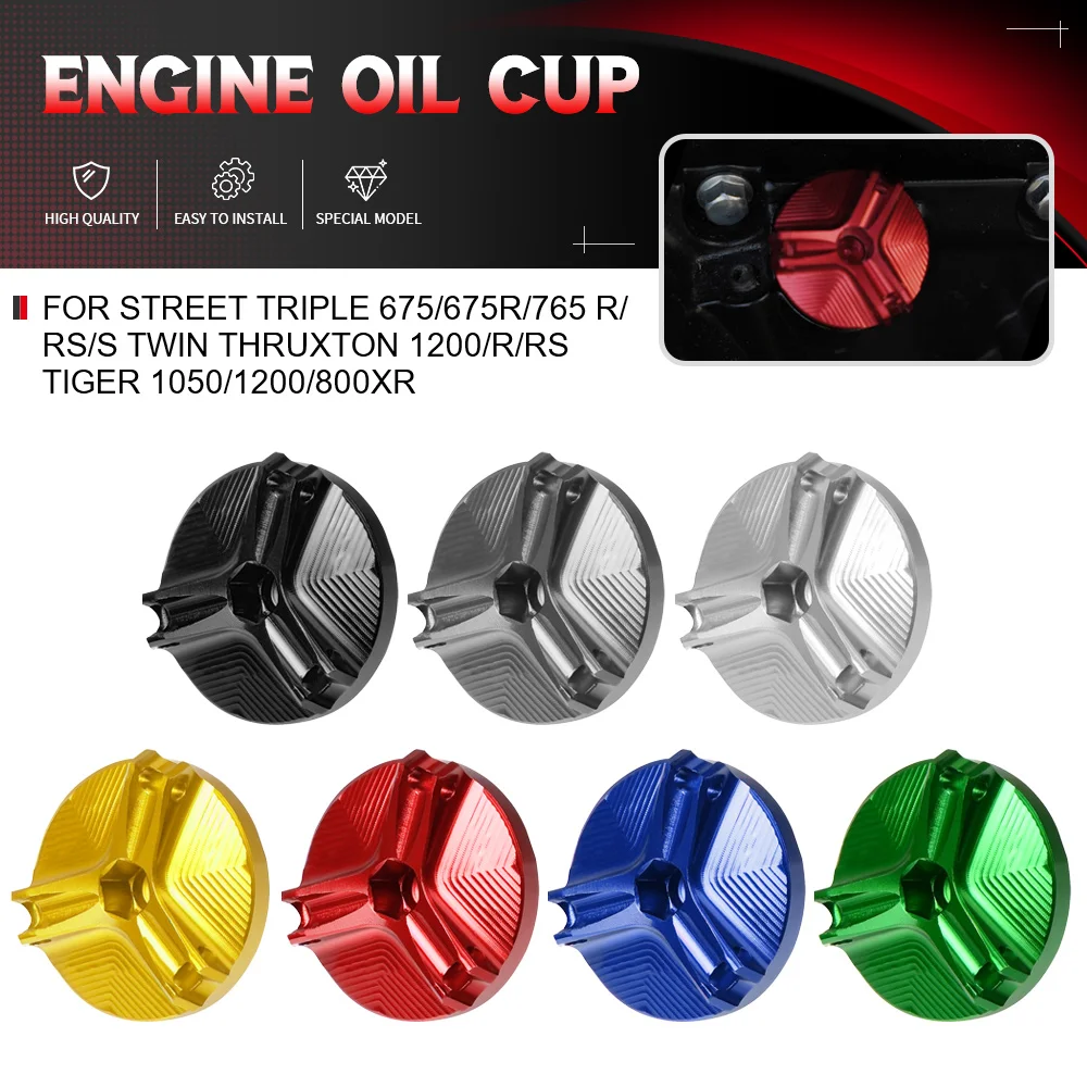 For STREET TRIPLE 675/675R/765 R/RS/S TWIN THRUXTON 1200/R/RS TIGER 1050/1200/800XR M19*2.5 Oil Filter Cup Engine Plug Cover
For STREET TRIPLE 675/675R/765 R/RS/S TWIN THRUXTON 1200/R/RS TIGER 1050/1200/800XR M19*2.5 Oil Filter Cup Engine Plug Cover
