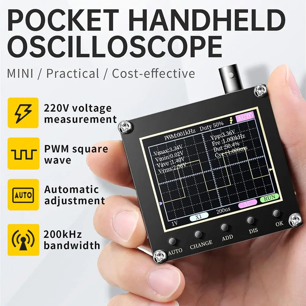 FNIRSIs 138 PRO Handheld Digital Oscilloscope, 2.5 MSa/s, 200 KHz Analog Bandwidth, 80 KHz Handheld Digital Oscilloscope Tools
FNIRSIs 138 PRO Handheld Digital Oscilloscope, 2.5 MSa/s, 200 KHz Analog Bandwidth, 80 KHz Handheld Digital Oscilloscope Tools