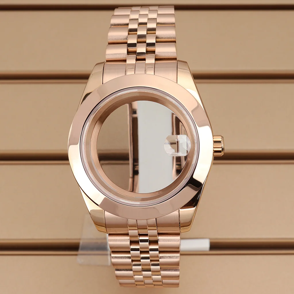36MM/39MM Rose Gold Watch Case Transparent Back Sapphire Glass For NH34 NH35 NH36/38 Miyota 8215 Movt Jubilee Strap Accessories
36MM/39MM Rose Gold Watch Case Transparent Back Sapphire Glass For NH34 NH35 NH36/38 Miyota 8215 Movt Jubilee Strap Accessories