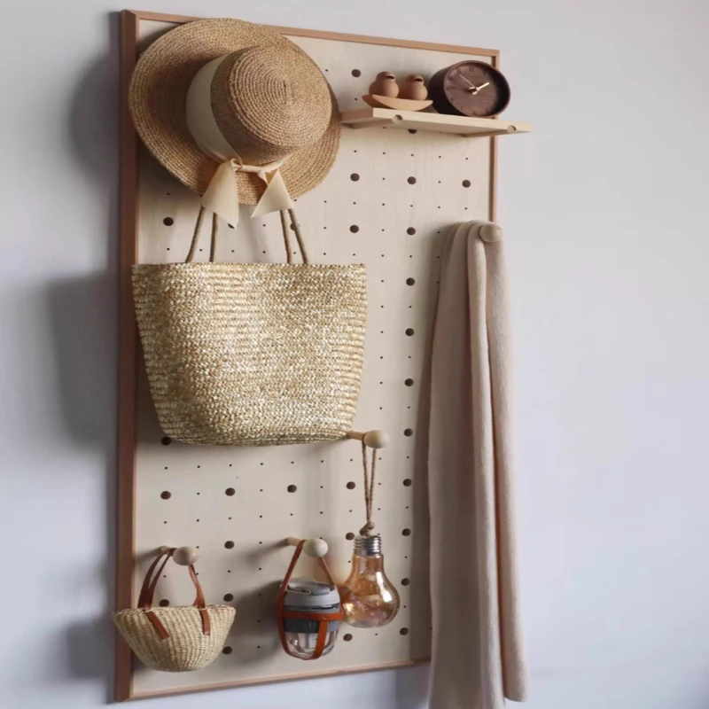 Nordic Wooden Pegboard Wall Organizer with Shelves Entryway Living Room Decorative Storage Rack for Keys Plants Display Shelf
Nordic Wooden Pegboard Wall Organizer with Shelves Entryway Living Room Decorative Storage Rack for Keys Plants Display Shelf