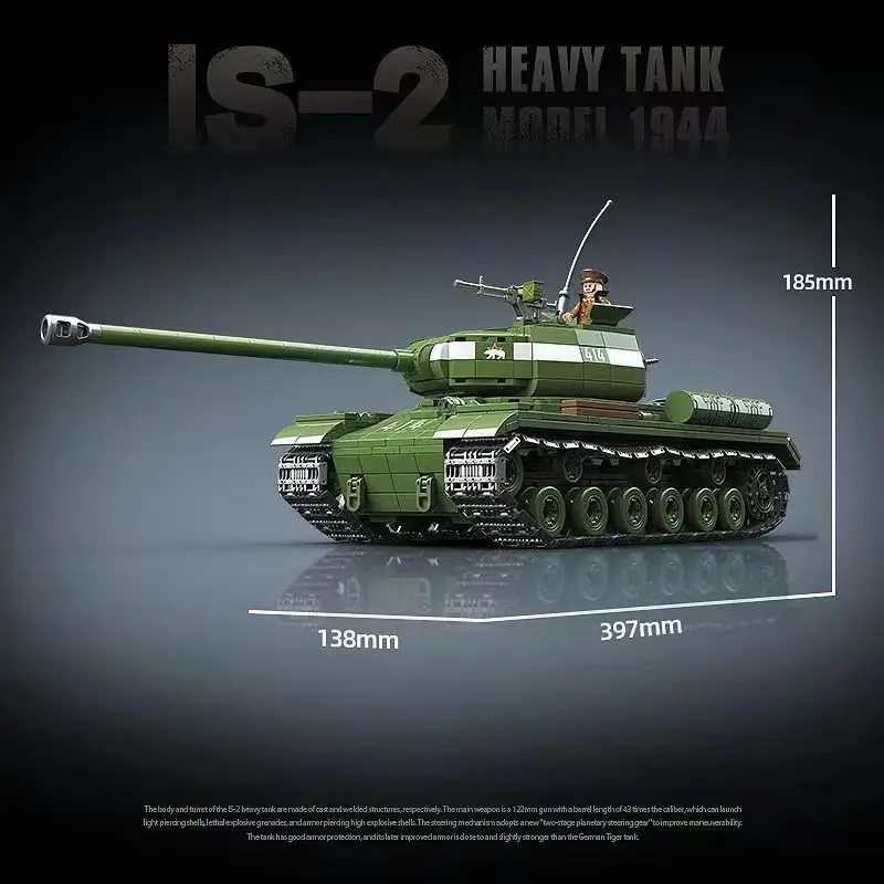 100249 Full Crown IS-2 Heavy Tank 1944 Model Fully Assembled Interlocking Plastic Toy Gift
100249 Full Crown IS-2 Heavy Tank 1944 Model Fully Assembled Interlocking Plastic Toy Gift