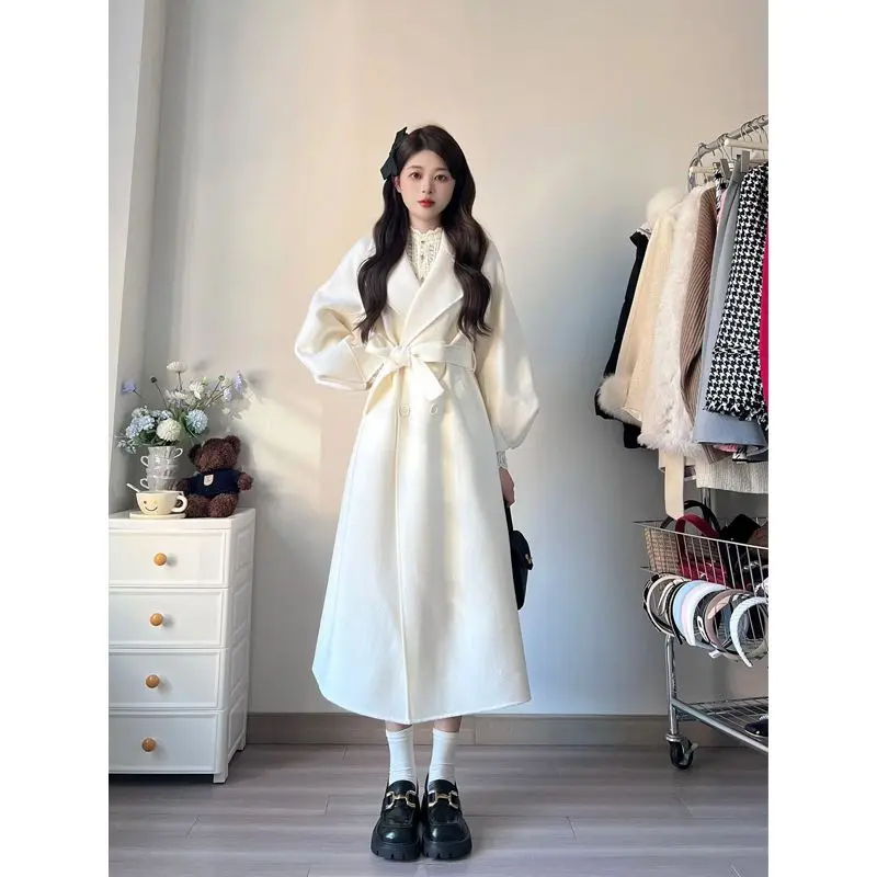 French British Style Small White Woolen Coat For Women's 2023 Autumn And Winter New Korean Versatile Medium Length Woolen Coat
French British Style Small White Woolen Coat For Women's 2023 Autumn And Winter New Korean Versatile Medium Length Woolen Coat