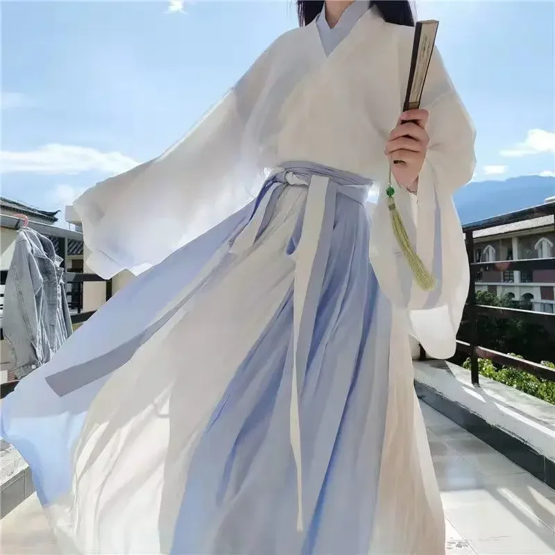 Autumn Jin Dynasty Cross Collar Top Skirt Hanfu Suit Men Chinese Style Cospaly Costumes Carnival Vestido Oriental Plus Size XL
Autumn Jin Dynasty Cross Collar Top Skirt Hanfu Suit Men Chinese Style Cospaly Costumes Carnival Vestido Oriental Plus Size XL