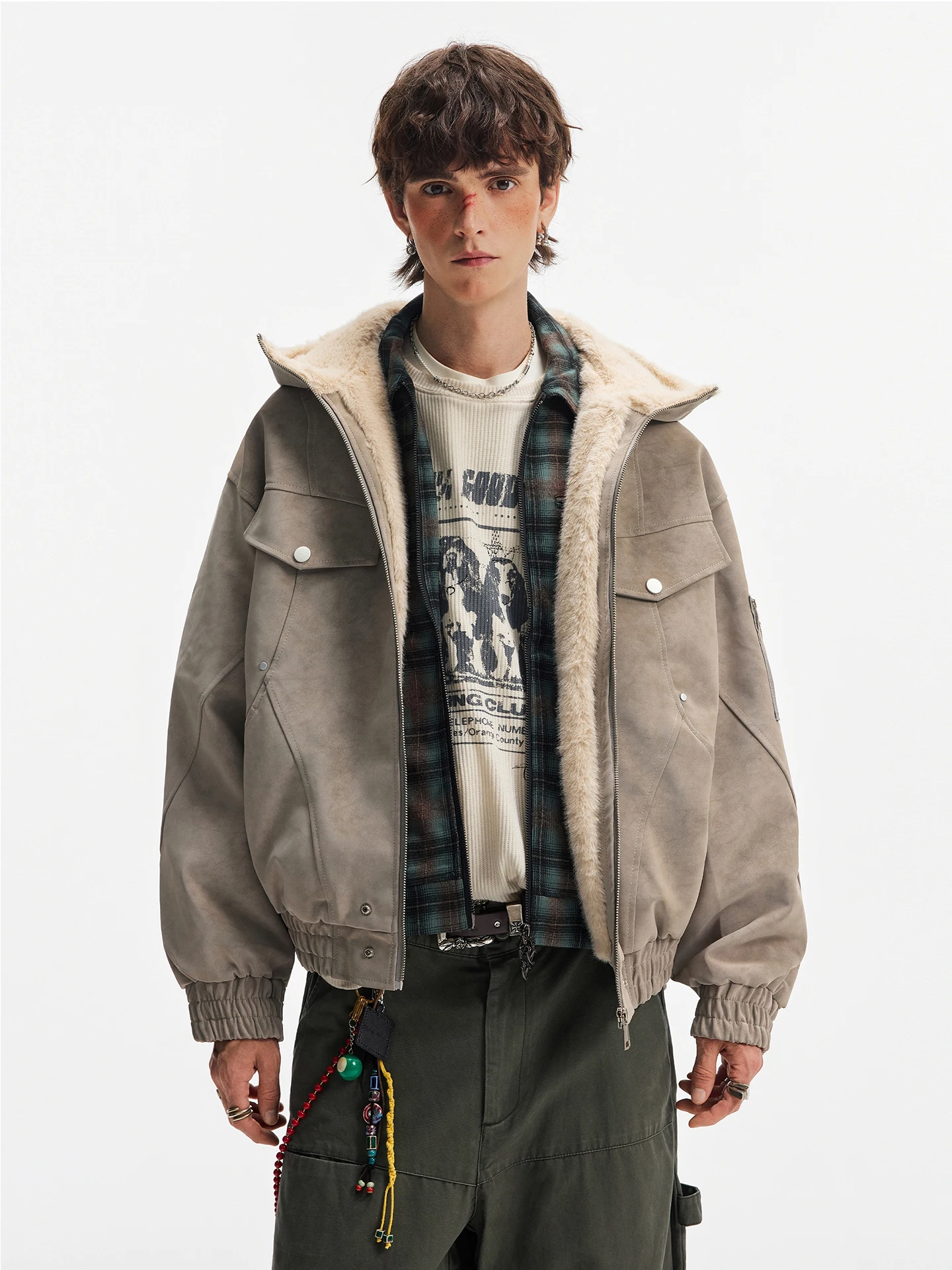 Men's Winter PU Leather Cotton Jaet Loose Fit Hooded Fur Collar Thermal Breakdown American Retro Sle Youth Faion
Men's Winter PU Leather Cotton Jaet Loose Fit Hooded Fur Collar Thermal Breakdown American Retro Sle Youth Faion